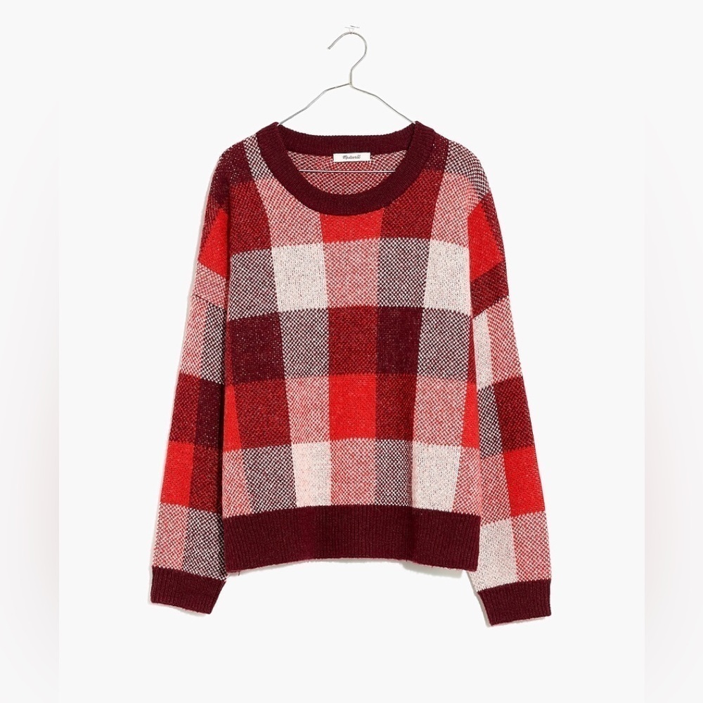 NWT MADEWELL Fenimore Pullover Sweater in Plaid